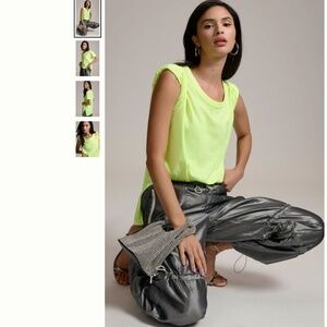 Anthropologie Jordyn Perfect Oversized Cotton Slub Tee, Yellow, Large